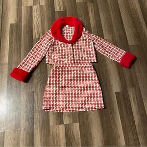 SHEIN Red and White Kids Matching Set
